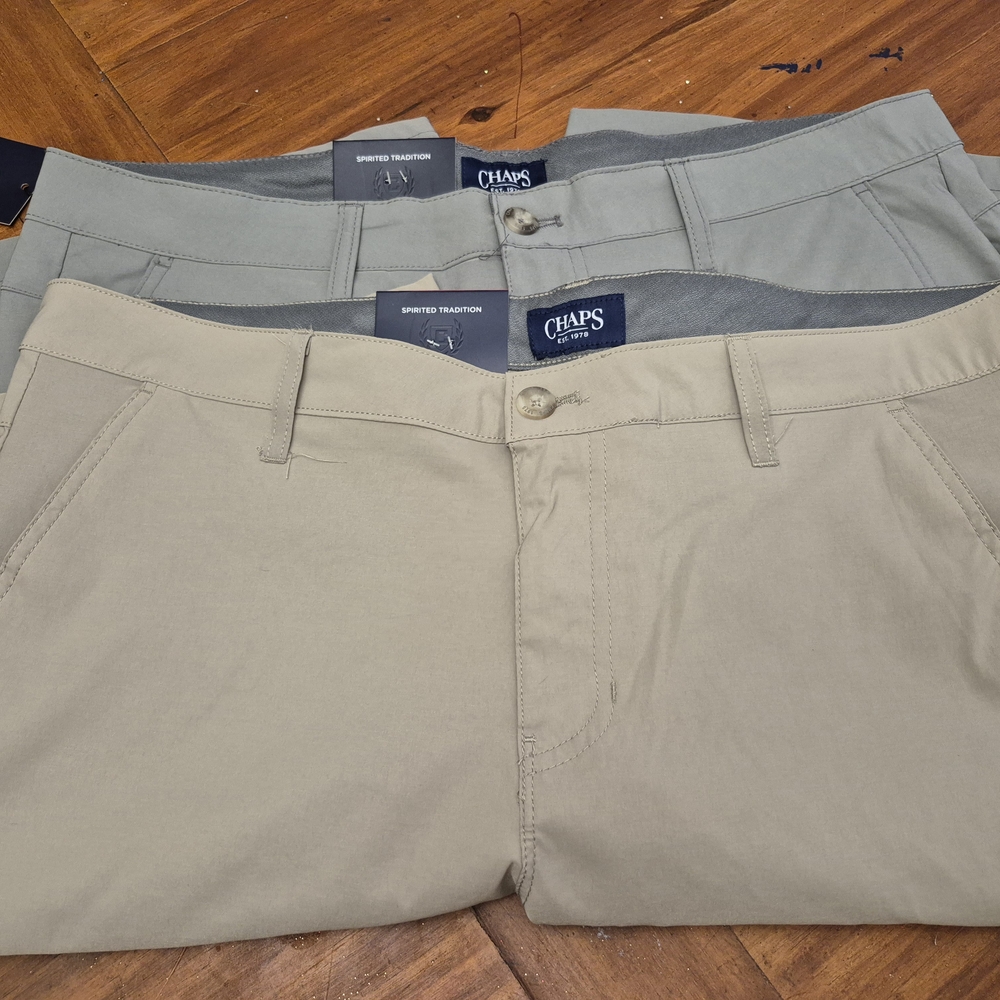 Chaps Men's Casual Pants - Tan and Gray